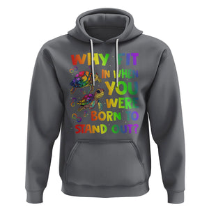 Turtle Autism Acceptance Hoodie Why Fit In When You Were Born To Stand Out TS02 Charcoal Printyourwear