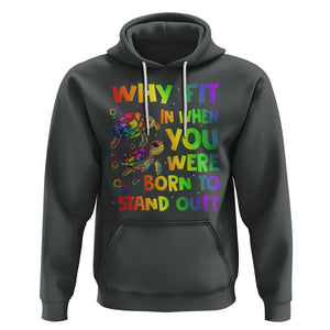 Turtle Autism Acceptance Hoodie Why Fit In When You Were Born To Stand Out TS02 Dark Heather Printyourwear