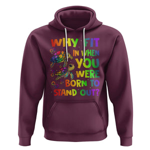 Turtle Autism Acceptance Hoodie Why Fit In When You Were Born To Stand Out TS02 Maroon Printyourwear