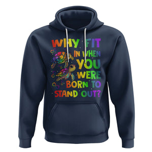 Turtle Autism Acceptance Hoodie Why Fit In When You Were Born To Stand Out TS02 Navy Printyourwear