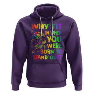 Turtle Autism Acceptance Hoodie Why Fit In When You Were Born To Stand Out TS02 Purple Printyourwear