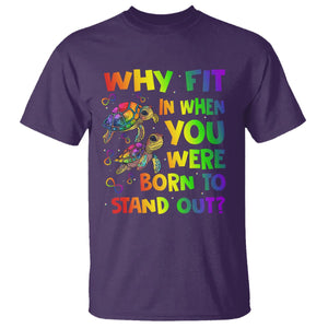 Turtle Autism Acceptance T Shirt Why Fit In When You Were Born To Stand Out TS02 Purple Printyourwear