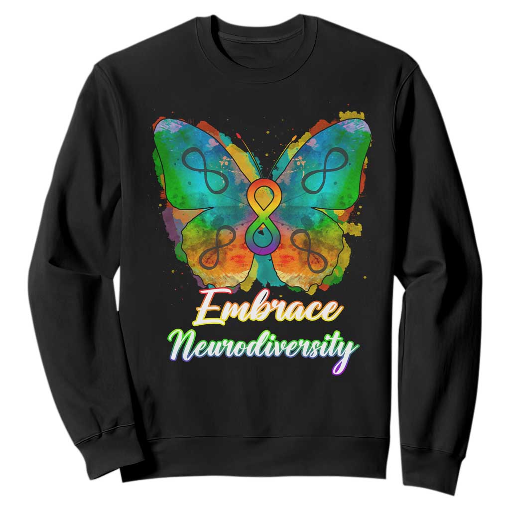 Autism Acceptance Sweatshirt Embrace Neurodiversity Rainbow Spectrum TS02