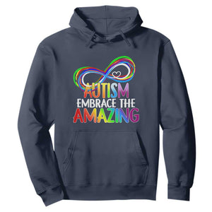 Autism Acceptance Hoodie Embrace The Amazing Spectrum Rainbow Infinity Symbol TS02 Navy Printyourwear