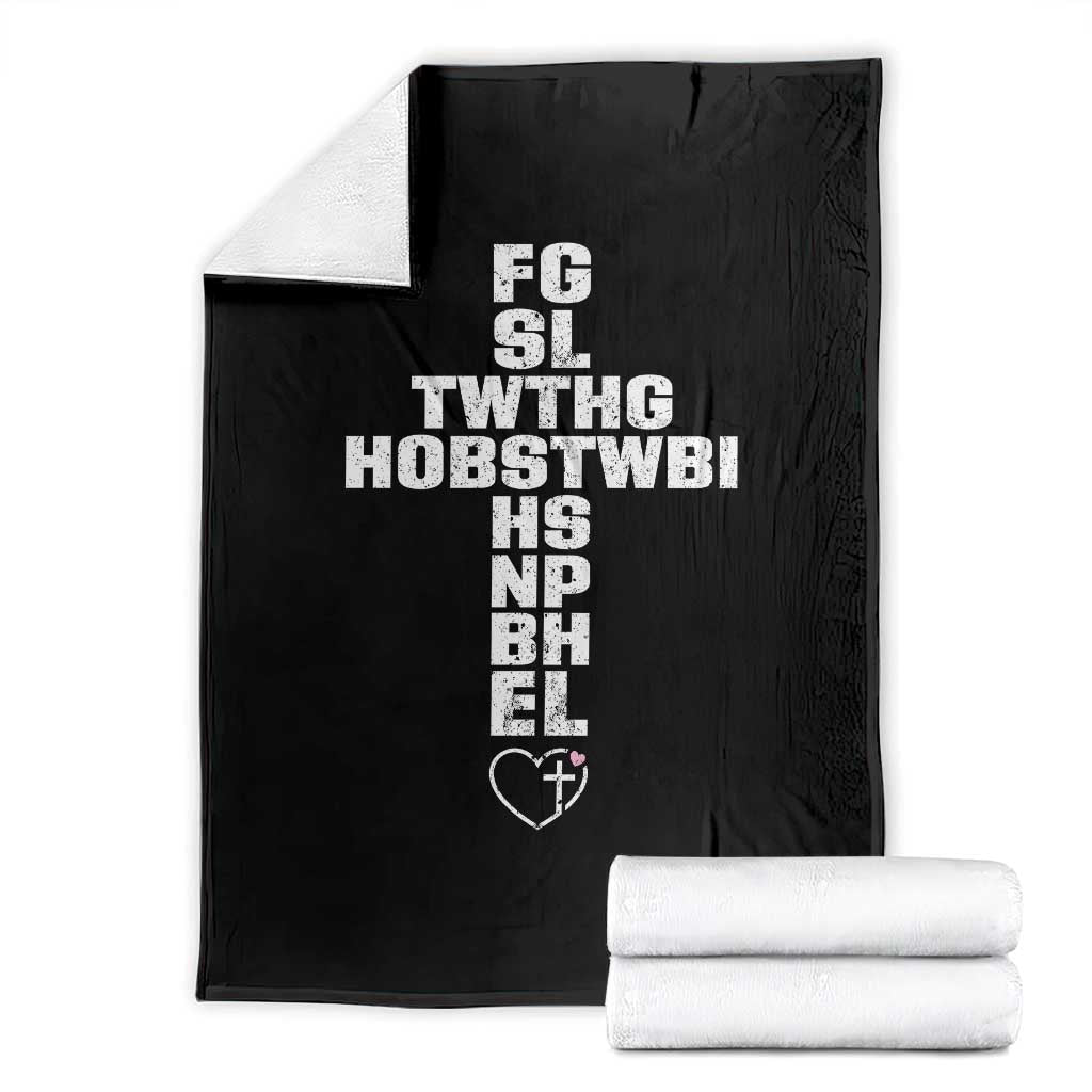 For God So Loved The World John 3 16 Acronym Christian Cross Throw Blanket Faith Statement Inspirational Religious Gift TS02 Black Print Your Wear