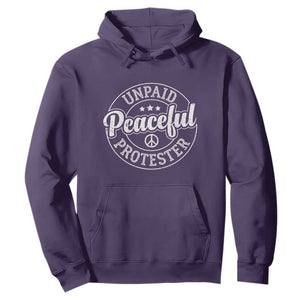 Unpaid Peaceful Protester Vintage Badge Hoodie Retro Script Typography Activist TS02 Purple Print Your Wear