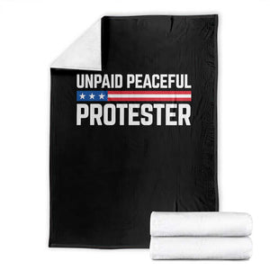 Unpaid Peaceful Protester Patriotic Stripe Throw Blanket American Flag Activist TS02 Black Print Your Wear