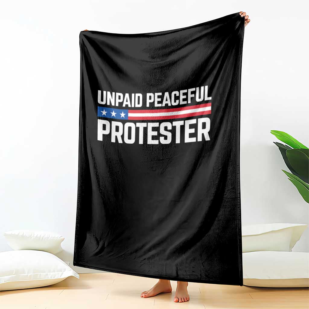 Unpaid Peaceful Protester Patriotic Stripe Throw Blanket American Flag Activist TS02 Print Your Wear