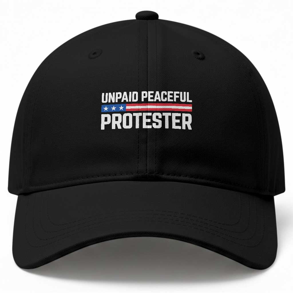 Unpaid Peaceful Protester Patriotic Stripe Baseball Cap American Flag Activist TS02 Print Your Wear