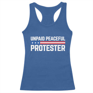 Unpaid Peaceful Protester Patriotic Stripe Racerback Tank Top American Flag Activist TS02 Royal Blue Print Your Wear