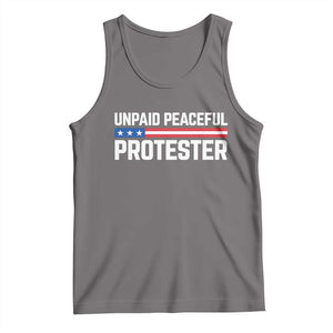Unpaid Peaceful Protester Patriotic Stripe Tank Top American Flag Activist TS02 Deep Heather Print Your Wear