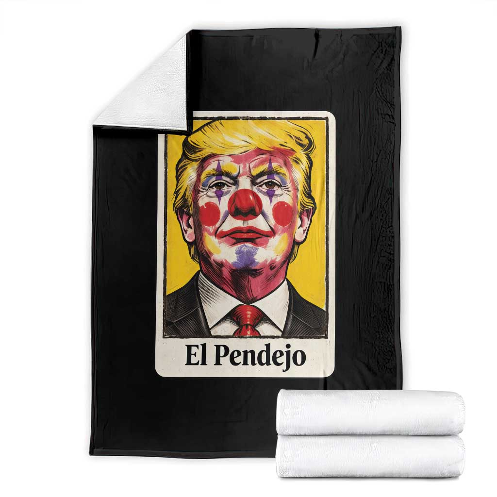 El Pendejo Clown Portrait Satire Throw Blanket Bold Political Humor Vintage Caricature TS02 Black Print Your Wear