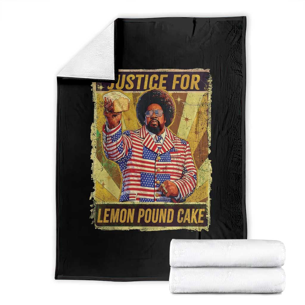 Justice for Lemon Pound Cake Vintage Retro Throw Blanket Funny Viral Hip Hop Meme Parody Internet Culture Fans TS02 Black Print Your Wear