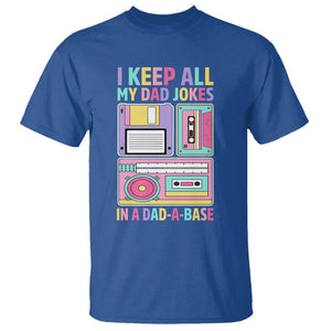 Funny Dad Joke T Shirt I Keep All My Dad Jokes In A Dad A Base Retro Father's Day TS02 Royal Blue Print Your Wear