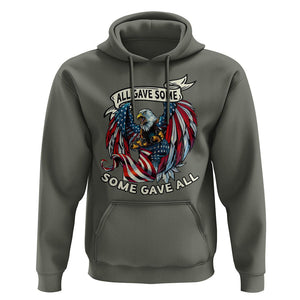 Patriotic American Eagle Hoodie All Gave Some Some Gave All US Flag 4th Of July Independence Day TS02 Military Green Print Your Wear