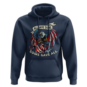 Patriotic American Eagle Hoodie All Gave Some Some Gave All US Flag 4th Of July Independence Day TS02 Navy Print Your Wear