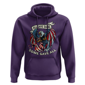 Patriotic American Eagle Hoodie All Gave Some Some Gave All US Flag 4th Of July Independence Day TS02 Purple Print Your Wear