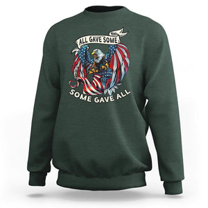 Patriotic American Eagle Sweatshirt All Gave Some Some Gave All US Flag 4th Of July Independence Day TS02 Dark Forest Green Print Your Wear