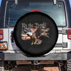 Patriotic American Eagle Spare Tire Cover We The People US Flag Freedom Tour 4th of July TS02 No hole Black Print Your Wear