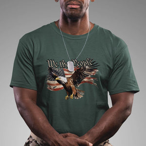 Patriotic American Eagle T Shirt We The People US Flag Freedom Tour 4th of July TS02 Dark Forest Green Print Your Wear