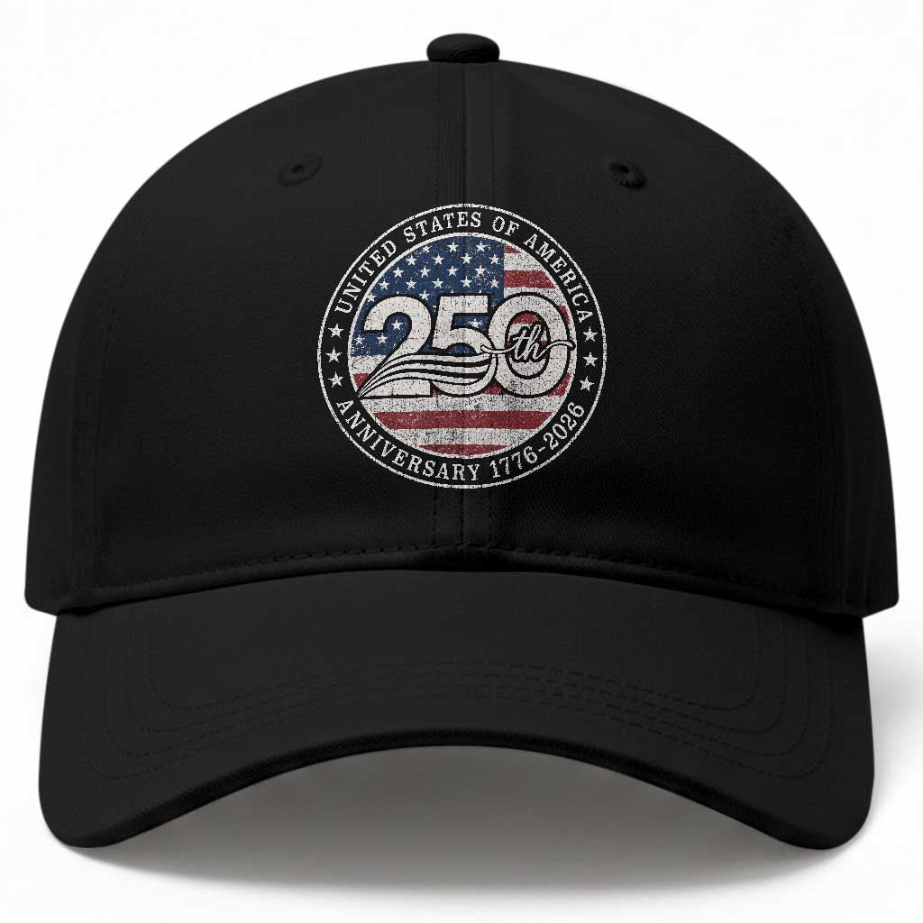 United States of America 250th Anniversary Vintage Seal Baseball Cap Distressed American Flag 1776 to 2026 Semiquincentennial Patriotic TS02 Print Your Wear