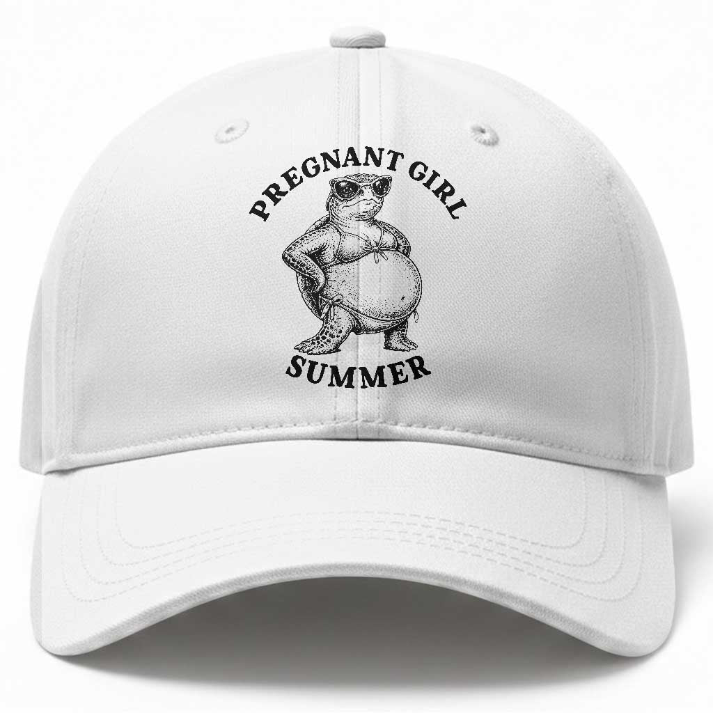 Funny Pregnant Girl Summer Turtle Baseball Cap Cute Stipple Maternity Bikini Sea Turtle Beach TS02 Print Your Wear