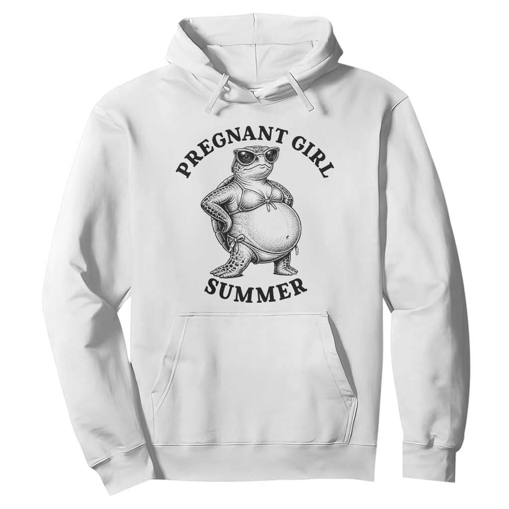 Funny Pregnant Girl Summer Turtle Hoodie Cute Stipple Maternity Bikini Sea Turtle Beach TS02 White Print Your Wear