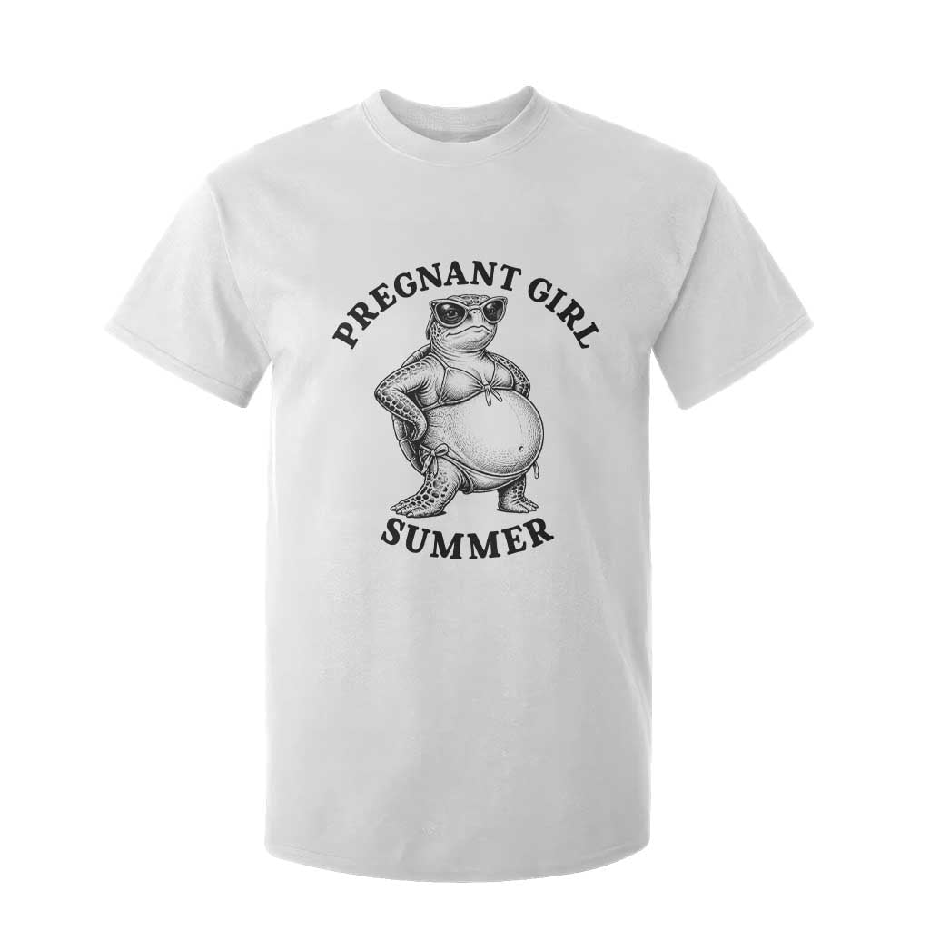 Funny Pregnant Girl Summer Turtle T Shirt For Kid Cute Stipple Maternity Bikini Sea Turtle Beach TS02 White Print Your Wear