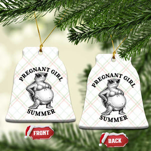 Funny Pregnant Girl Summer Turtle Ceramic Ornament Cute Stipple Maternity Bikini Sea Turtle Beach TS02 Print Your Wear