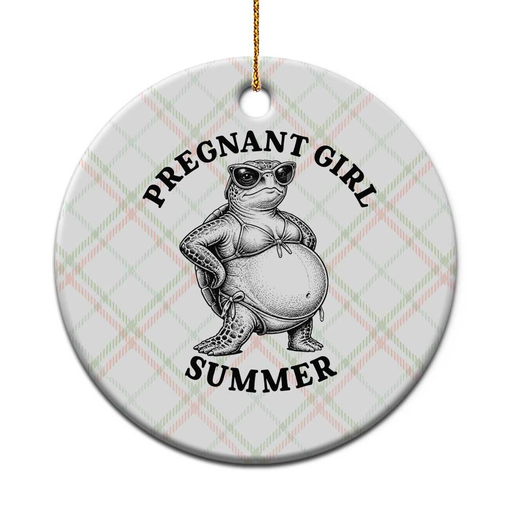 Funny Pregnant Girl Summer Turtle Ceramic Ornament Cute Stipple Maternity Bikini Sea Turtle Beach TS02 1pc Christmas Plaid Print Your Wear