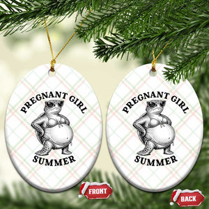 Funny Pregnant Girl Summer Turtle Ceramic Ornament Cute Stipple Maternity Bikini Sea Turtle Beach TS02 Print Your Wear