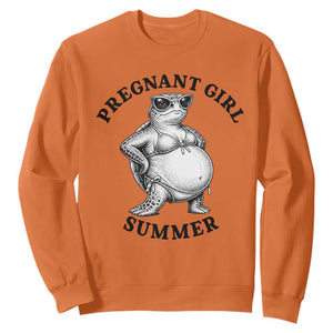 Funny Pregnant Girl Summer Turtle Sweatshirt Cute Stipple Maternity Bikini Sea Turtle Beach TS02 Orange Print Your Wear