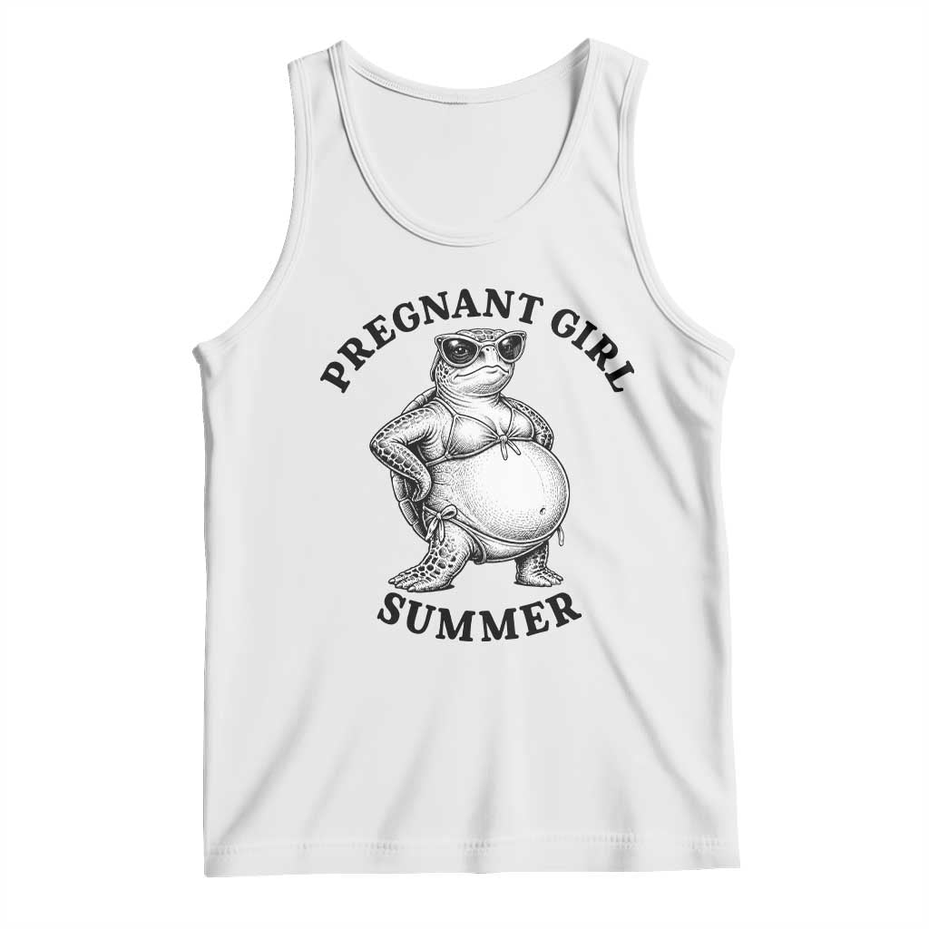 Funny Pregnant Girl Summer Turtle Tank Top Cute Stipple Maternity Bikini Sea Turtle Beach TS02 White Print Your Wear