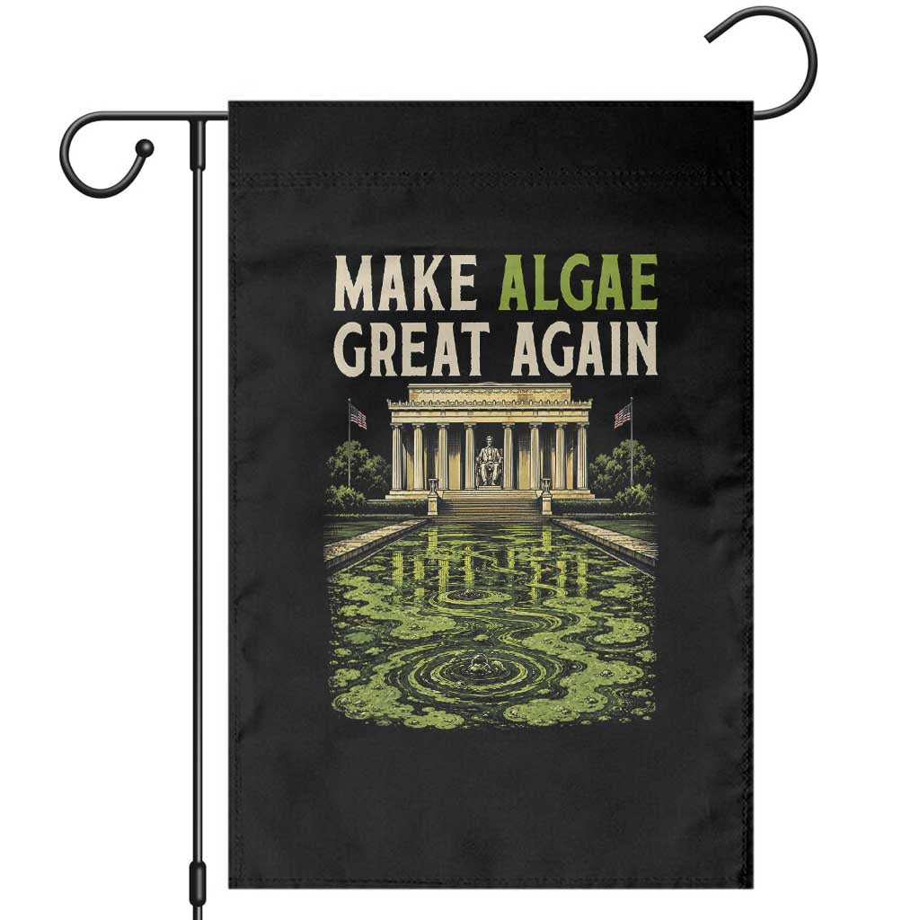 Make Algae Great Again Lincoln Memorial Reflecting Pool Graphic Garden Flag Funny Washington DC Viral Swamp Meme TS02 Black Print Your Wear