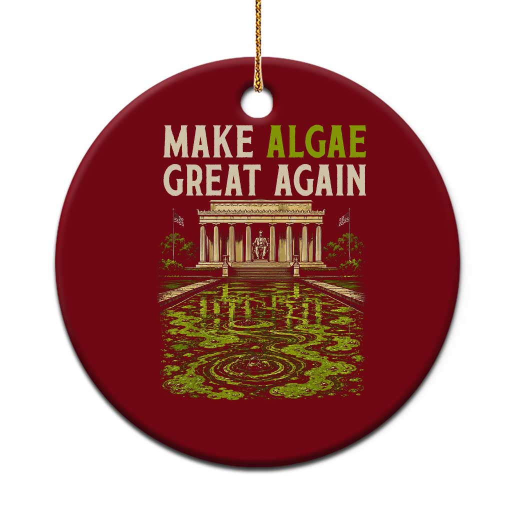 Make Algae Great Again Lincoln Memorial Reflecting Pool Graphic Ceramic Ornament Funny Washington DC Viral Swamp Meme TS02 1pc Red Print Your Wear
