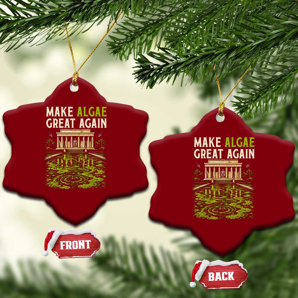 Make Algae Great Again Lincoln Memorial Reflecting Pool Graphic Ceramic Ornament Funny Washington DC Viral Swamp Meme TS02 Print Your Wear