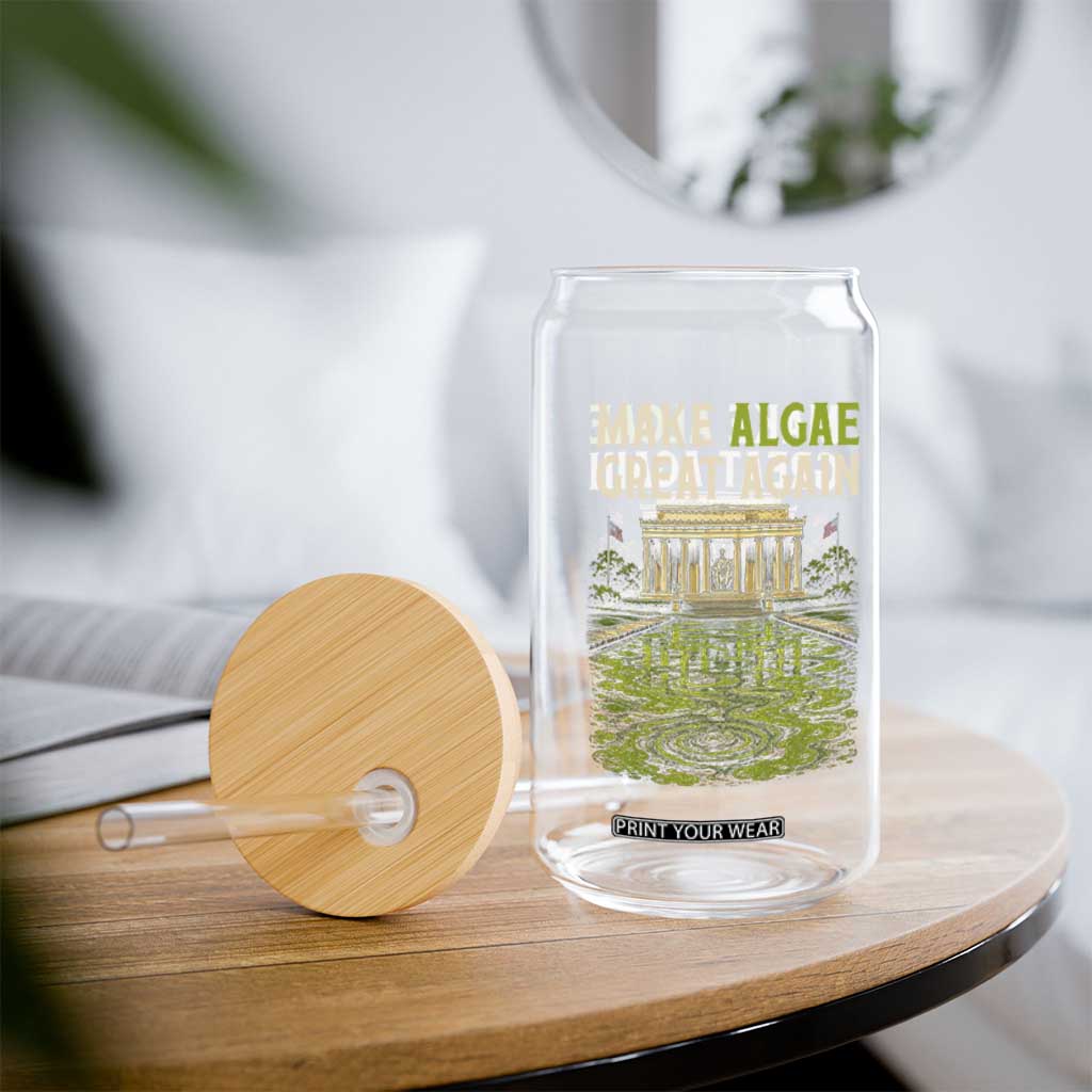 Make Algae Great Again Lincoln Memorial Reflecting Pool Graphic Glass Can Funny Washington DC Viral Swamp Meme TS02 Print Your Wear