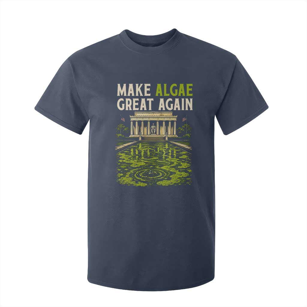 Make Algae Great Again Lincoln Memorial Reflecting Pool Graphic T Shirt For Kid Funny Washington DC Viral Swamp Meme TS02 Navy Print Your Wear