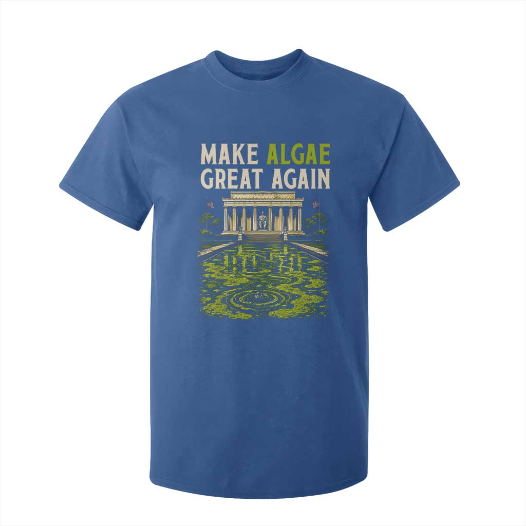 Make Algae Great Again Lincoln Memorial Reflecting Pool Graphic T Shirt For Kid Funny Washington DC Viral Swamp Meme TS02 Royal Blue Print Your Wear