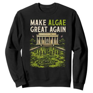 Make Algae Great Again Lincoln Memorial Reflecting Pool Graphic Sweatshirt Funny Washington DC Viral Swamp Meme TS02 Black Print Your Wear