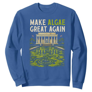 Make Algae Great Again Lincoln Memorial Reflecting Pool Graphic Sweatshirt Funny Washington DC Viral Swamp Meme TS02 Royal Blue Print Your Wear