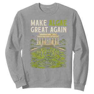 Make Algae Great Again Lincoln Memorial Reflecting Pool Graphic Sweatshirt Funny Washington DC Viral Swamp Meme TS02 Sport Gray Print Your Wear