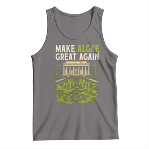 Make Algae Great Again Lincoln Memorial Reflecting Pool Graphic Tank Top Funny Washington DC Viral Swamp Meme TS02 Deep Heather Print Your Wear