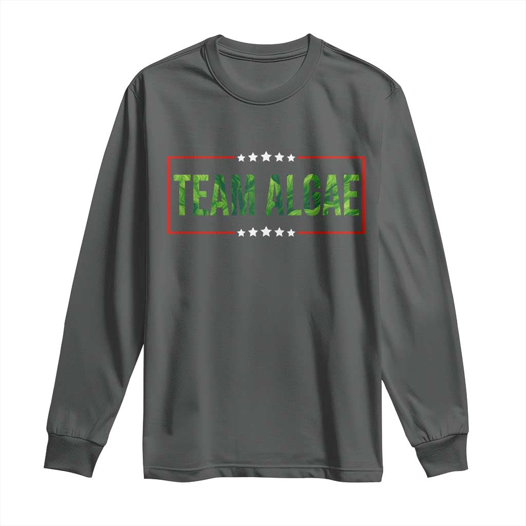 Team Algae Satire Long Sleeve Shirt Funny Lincoln Memorial Reflecting Pool Meme Parody TS02 Dark Heather Print Your Wear