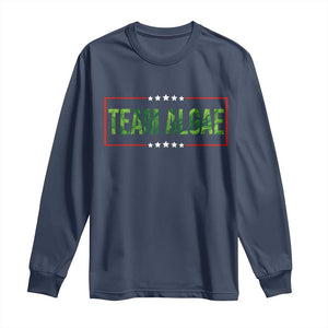 Team Algae Satire Long Sleeve Shirt Funny Lincoln Memorial Reflecting Pool Meme Parody TS02 Navy Print Your Wear