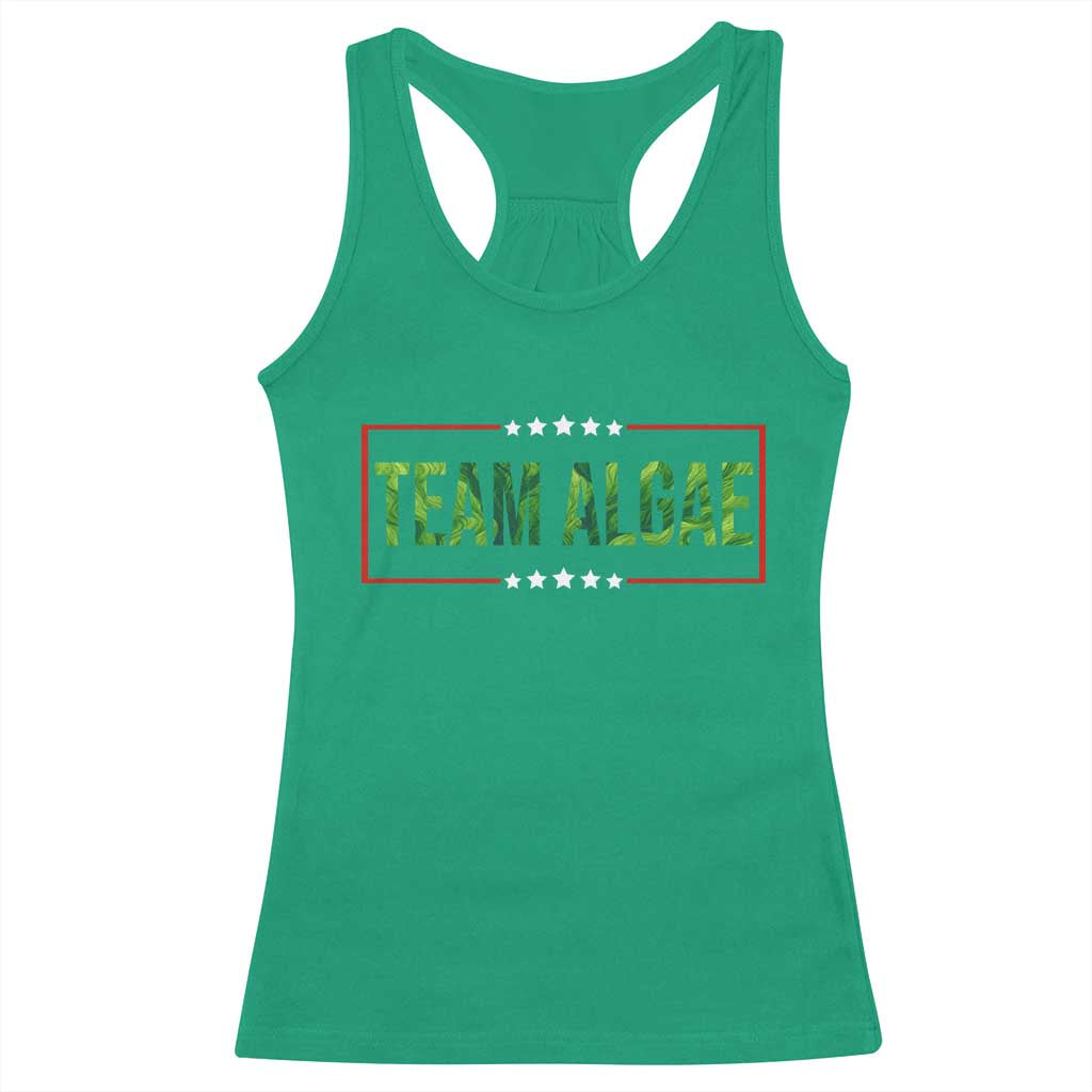 Team Algae Satire Racerback Tank Top Funny Lincoln Memorial Reflecting Pool Meme Parody TS02 Irish Green Print Your Wear
