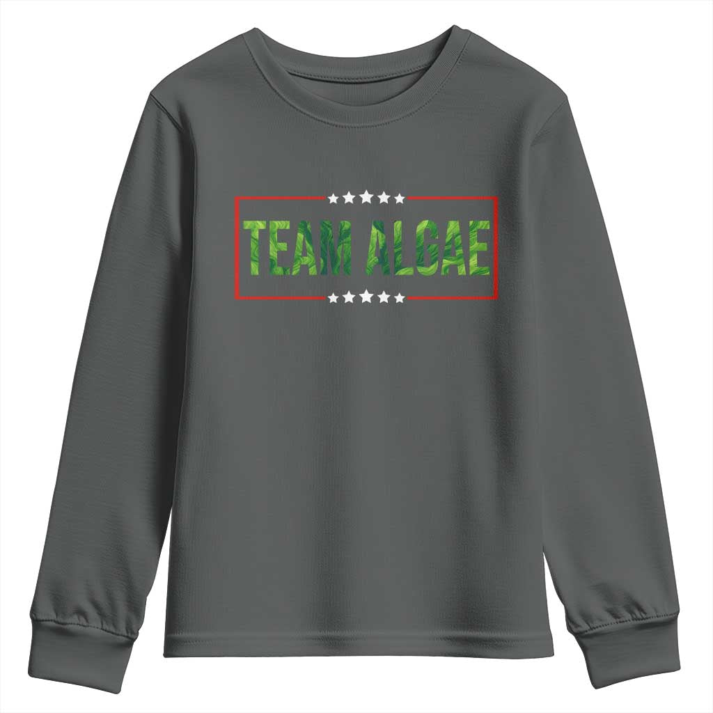 Team Algae Satire Youth Sweatshirt Funny Lincoln Memorial Reflecting Pool Meme Parody TS02 Dark Heather Print Your Wear