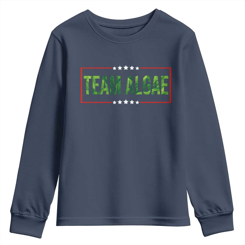Team Algae Satire Youth Sweatshirt Funny Lincoln Memorial Reflecting Pool Meme Parody TS02 Navy Print Your Wear