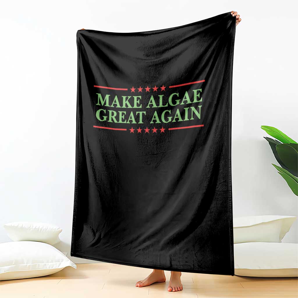 Make Algae Great Again Retro Throw Blanket Funny Lincoln Memorial Reflecting Pool Parody Meme TS02 Print Your Wear