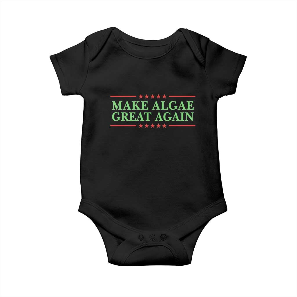 Make Algae Great Again Retro Baby Onesie Funny Lincoln Memorial Reflecting Pool Parody Meme TS02 Black Print Your Wear